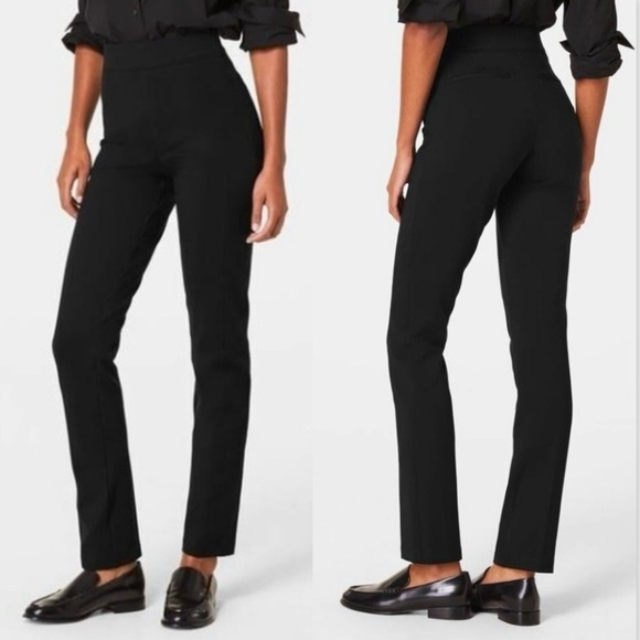 Spanx Ponte Slim Straight Pant Super Smooth Perfect Fit Black Medium Tall - Picture 3 of 16